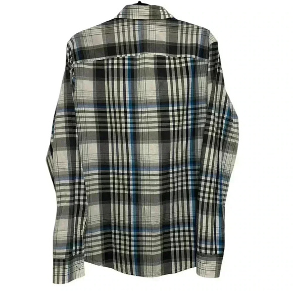 Original Penguin Men's Blue Plaid Shirt Slim Fit Size Medium - Picture 2 of 5